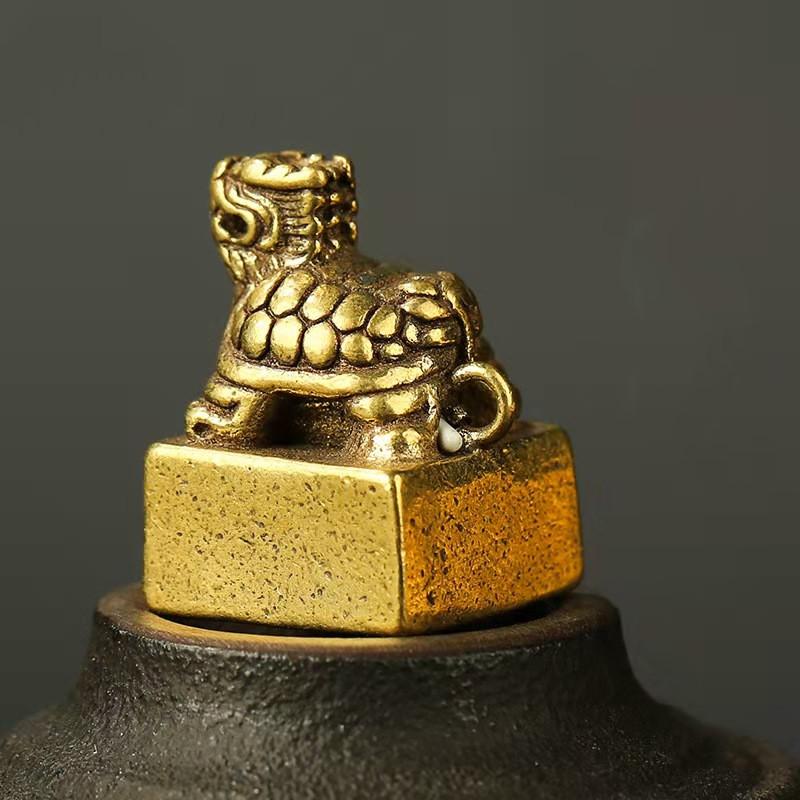 Feng Shui Turtle Lucky Brass Key Pendant - FengshuiGallary