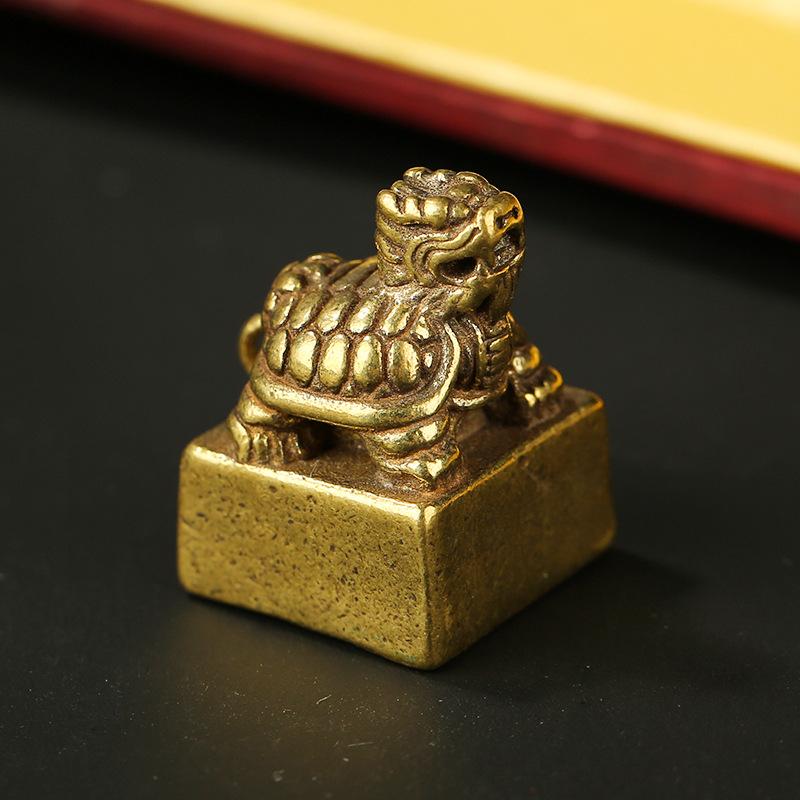 Feng Shui Turtle Lucky Brass Key Pendant - FengshuiGallary