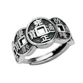 Feng Shui Wealth And Success Coins Silver Ring - FengshuiGallary