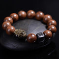 Fengshui Bracelet-Golden Obsidian Pixiu Agarwood Bead - FengshuiGallary