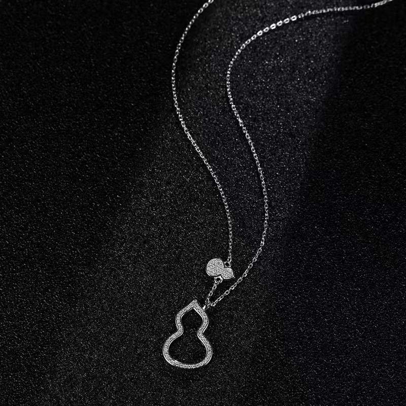 Fengshui Calabash 925 Silver Lucky Pendant Necklace - FengshuiGallary