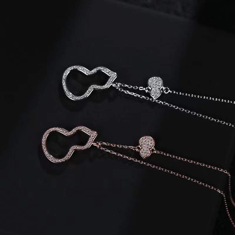 Fengshui Calabash 925 Silver Lucky Pendant Necklace - FengshuiGallary