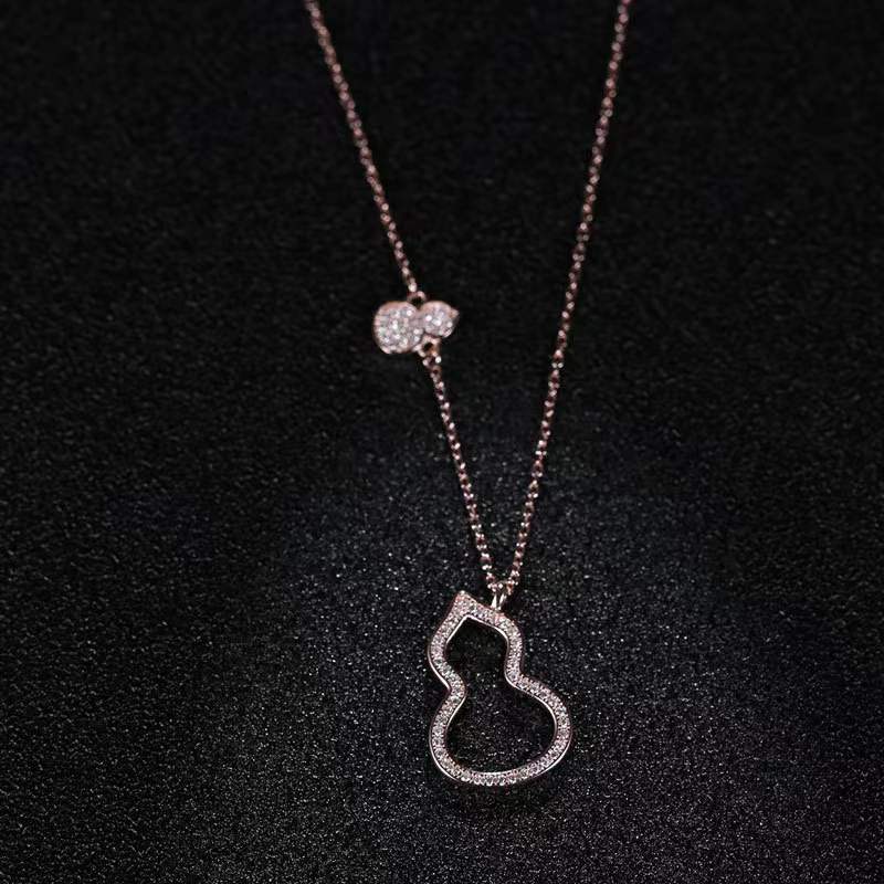 Fengshui Calabash 925 Silver Lucky Pendant Necklace - FengshuiGallary