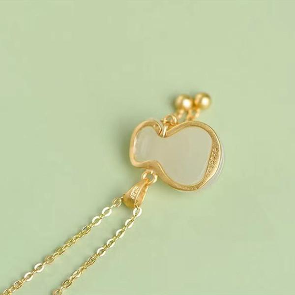 Fengshui Calabash Jade Pendant 925 Nacklace - FengshuiGallary