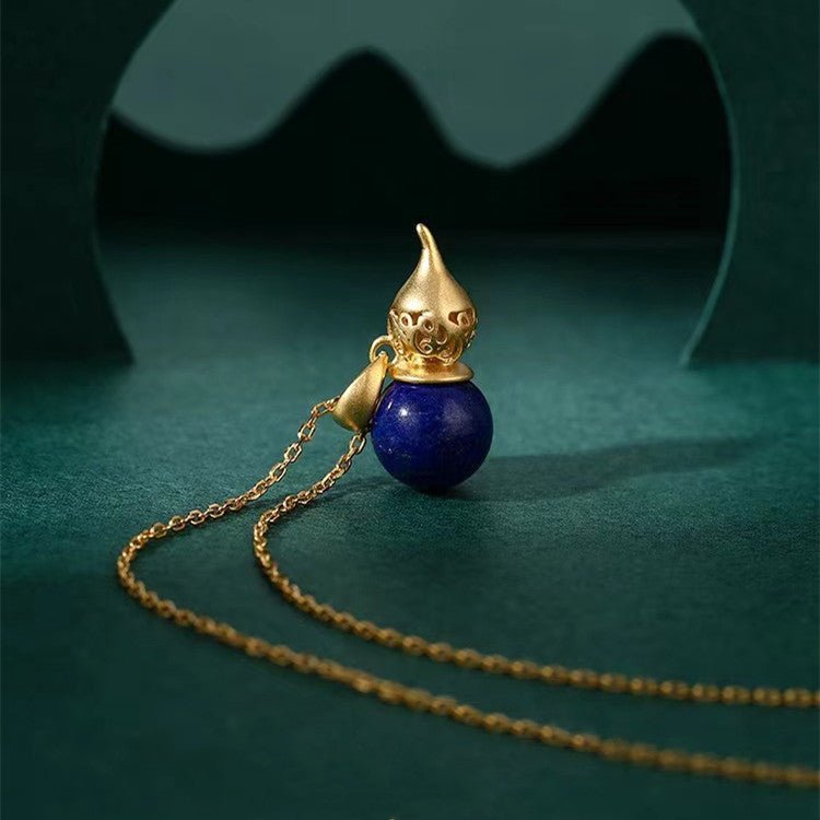 Fengshui Calabash Lapis Lazuli Pendant Necklace - FengshuiGallary