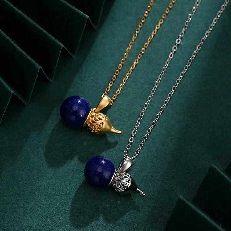 Fengshui Calabash Lapis Lazuli Pendant Necklace - FengshuiGallary