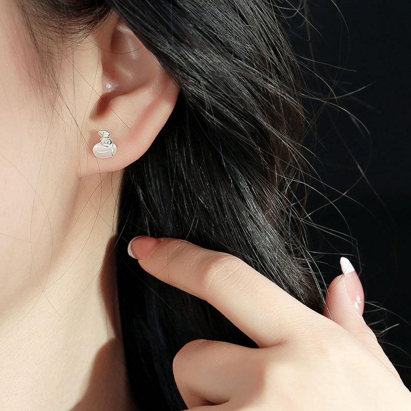 Fengshui Coin Cat Eye Stone Stud Earrings - FengshuiGallary