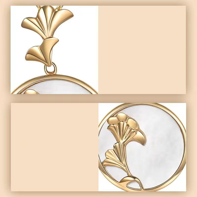 Fengshui Ginkgo Leaf Pearl Charm Pendant Set - FengshuiGallary