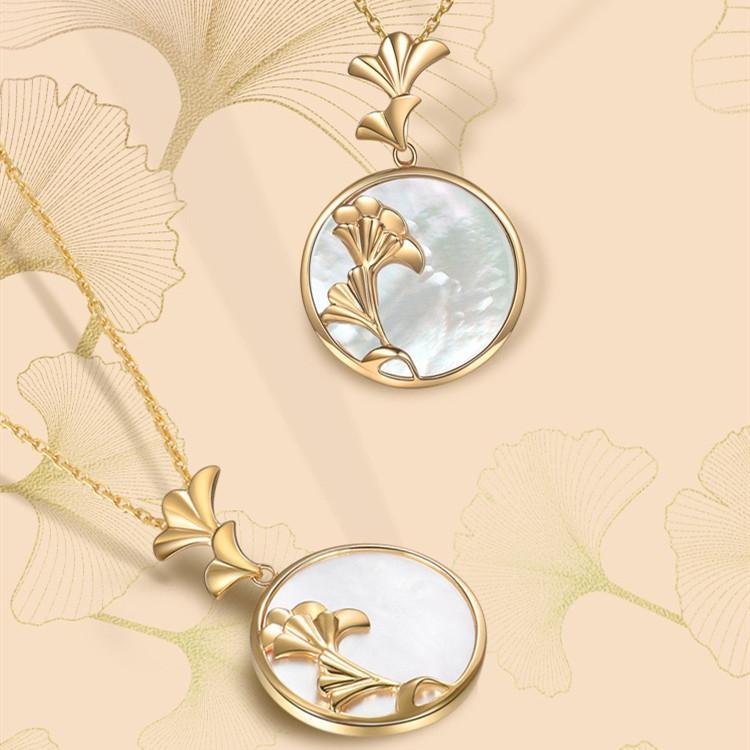 Fengshui Ginkgo Leaf Pearl Charm Pendant Set - FengshuiGallary