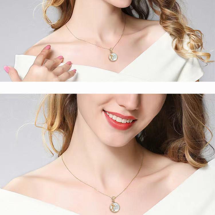 Fengshui Ginkgo Leaf Pearl Charm Pendant Set - FengshuiGallary