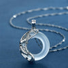 Fengshui Koi Fish Moonstone 925 Silver Pendant Necklace - FengshuiGallary