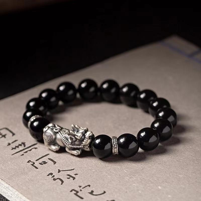 Fengshui Pixiu Obsidian Lucky Bracelet - FengshuiGallary