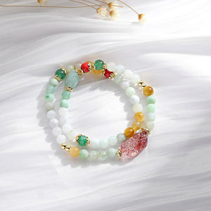 Fengshui Pixiu Wealth Bracelet-Strawberry Crystal - FengshuiGallary