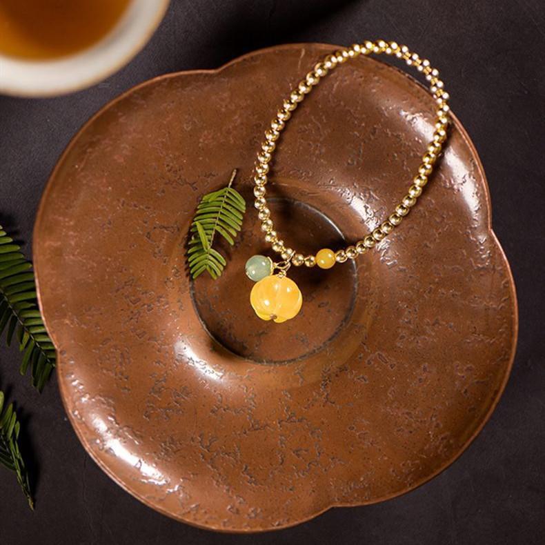 Fengshui Pumpkin Yellow Jade Abundance Bracelet - FengshuiGallary