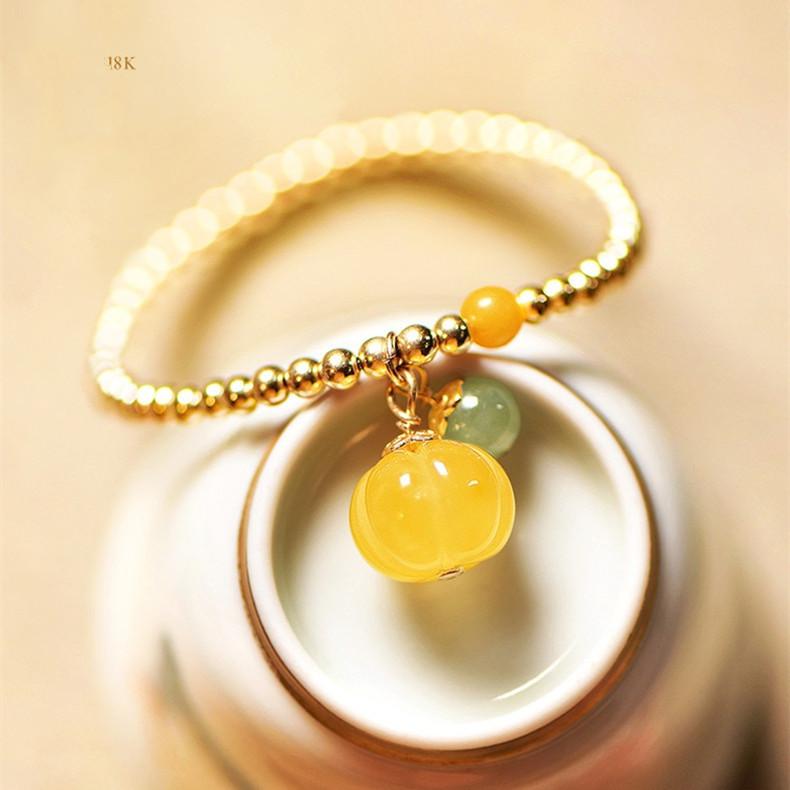 Fengshui Pumpkin Yellow Jade Abundance Bracelet - FengshuiGallary