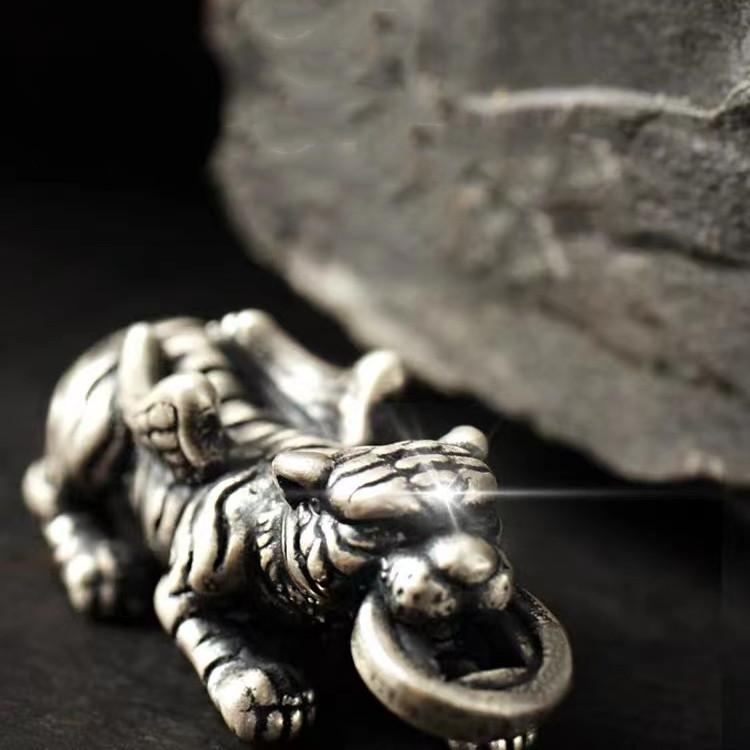 Fengshui Tiger Bracelet-Wealth Coin 925 Silver Red String - FengshuiGallary