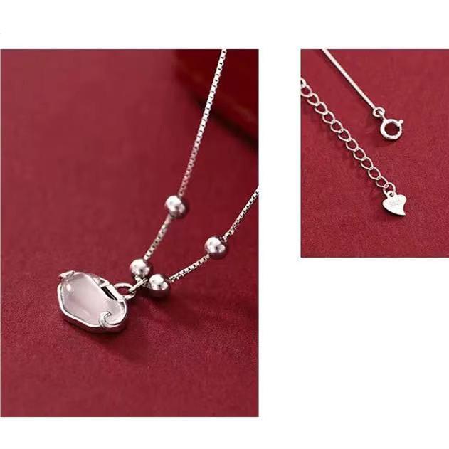 Fengshui Wealth Lock Moonstone Pendant Necklace - FengshuiGallary