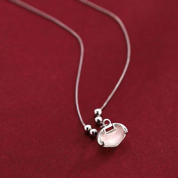 Fengshui Wealth Lock Moonstone Pendant Necklace - FengshuiGallary