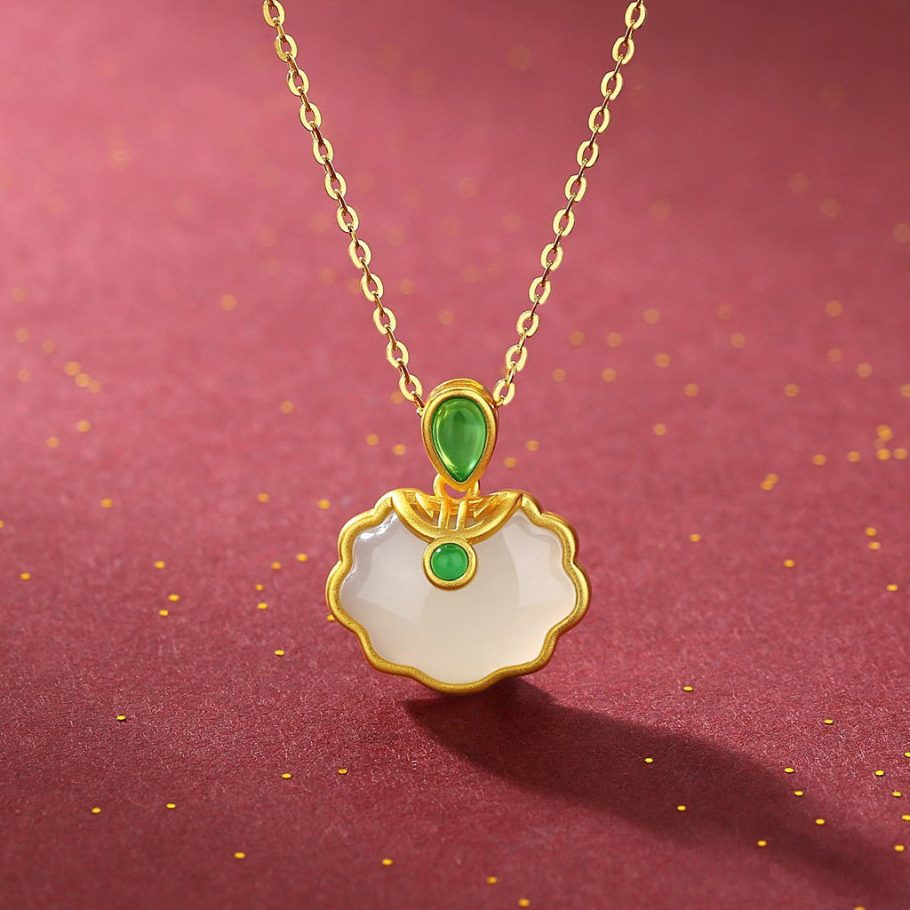 Fengshui White Jade Wealth Pendant Necklace - FengshuiGallary