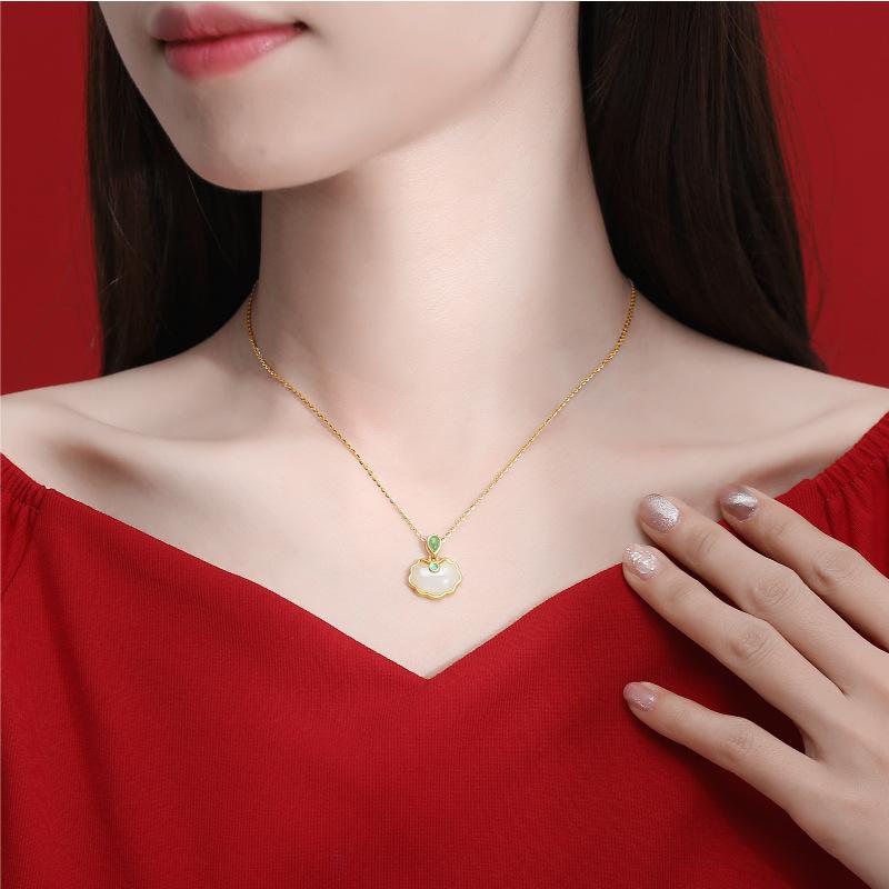 Fengshui White Jade Wealth Pendant Necklace - FengshuiGallary