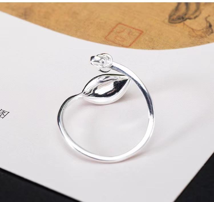 Fengshui Willow Leaf 925 Silver Ring - FengshuiGallary
