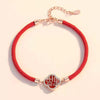 Fortune Flower Cubic Zirconia Red Rope Lucky Bracelet - FengshuiGallary
