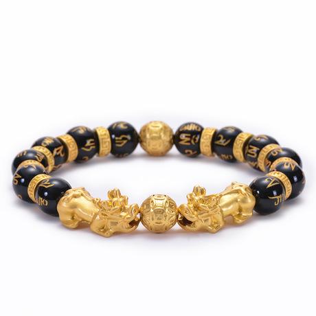 Fortune Giving Double Gold Pixiu Bracelet - FengshuiGallary