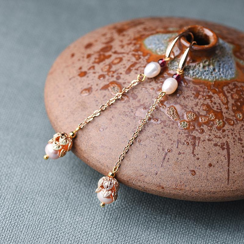 Fortune & Luck Pearl Rose Gold Earring - FengshuiGallary