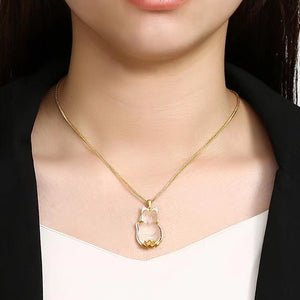 Fox White Crystal Pendant Necklace - FengshuiGallary