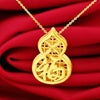 Full Blessing Gold Calabash Pendant Necklace - FengshuiGallary
