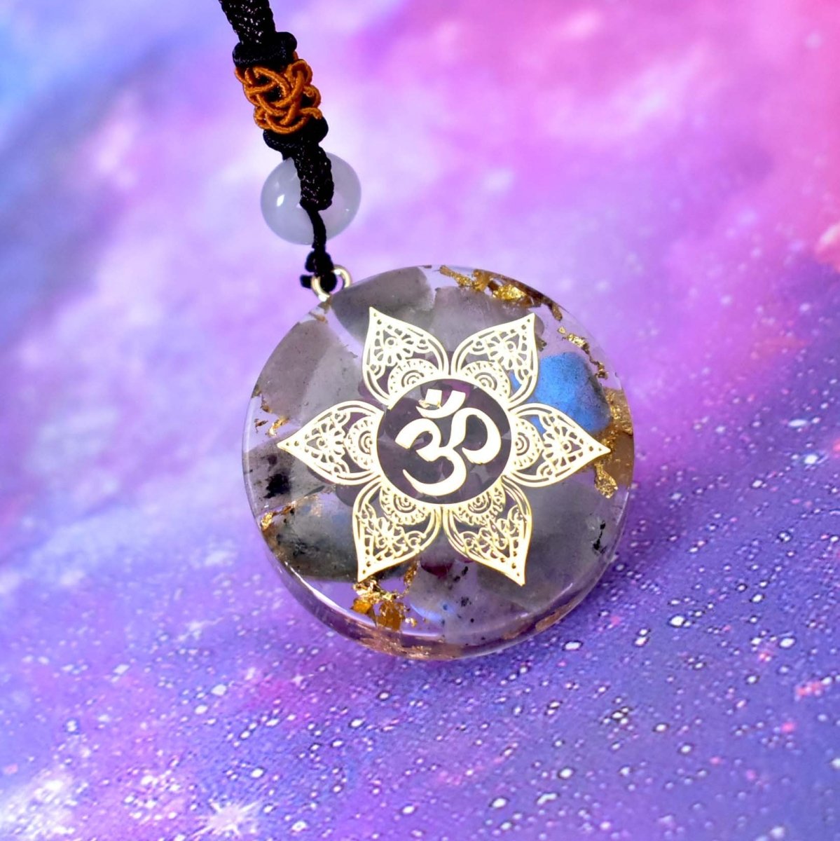 Garnet Orgonite Om Symbol Chakra Healing Energy Pendant - FengshuiGallary