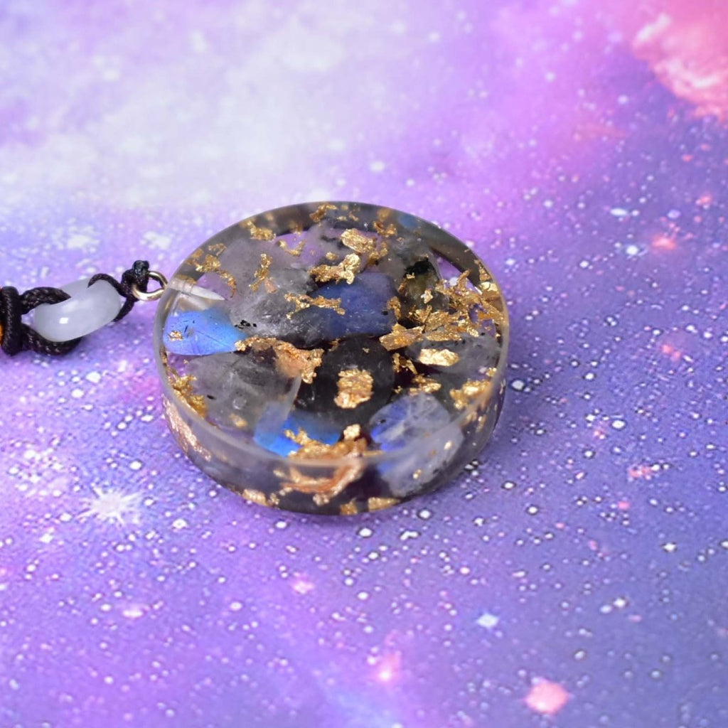 Garnet Orgonite Om Symbol Chakra Healing Energy Pendant - FengshuiGallary