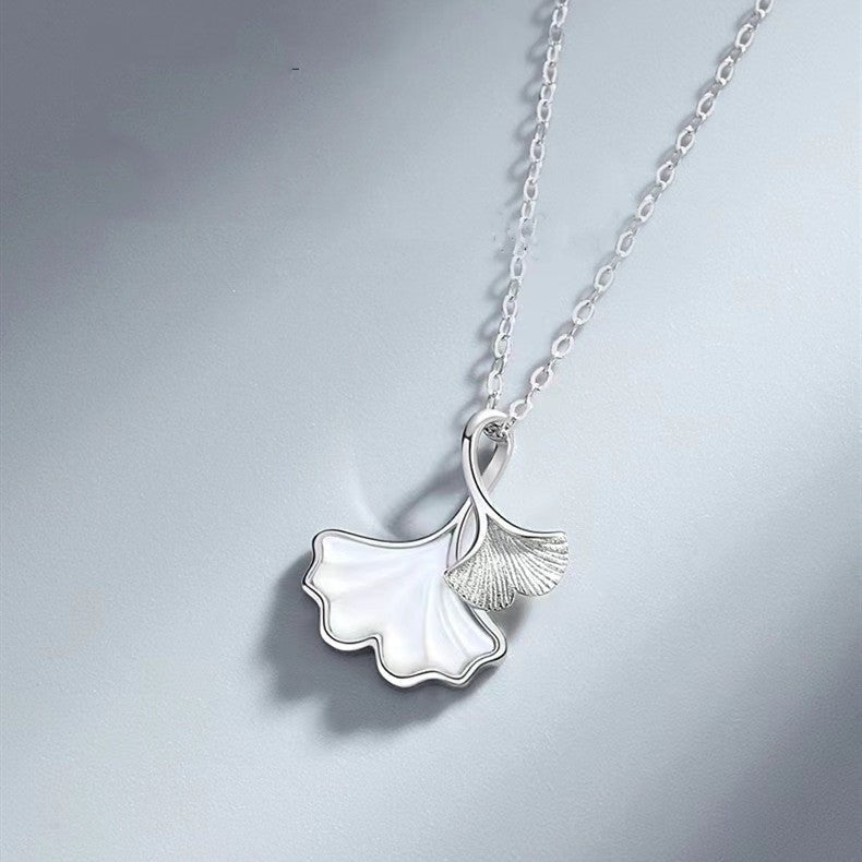 Sterling Silver Ginkgo Leaf Necklace - Elizabeth Scott Jewelry