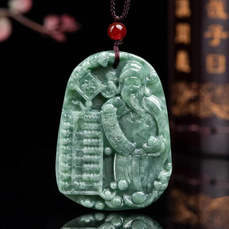 God Of Wealth Jade Pendant-Fengshui Abacus - FengshuiGallary