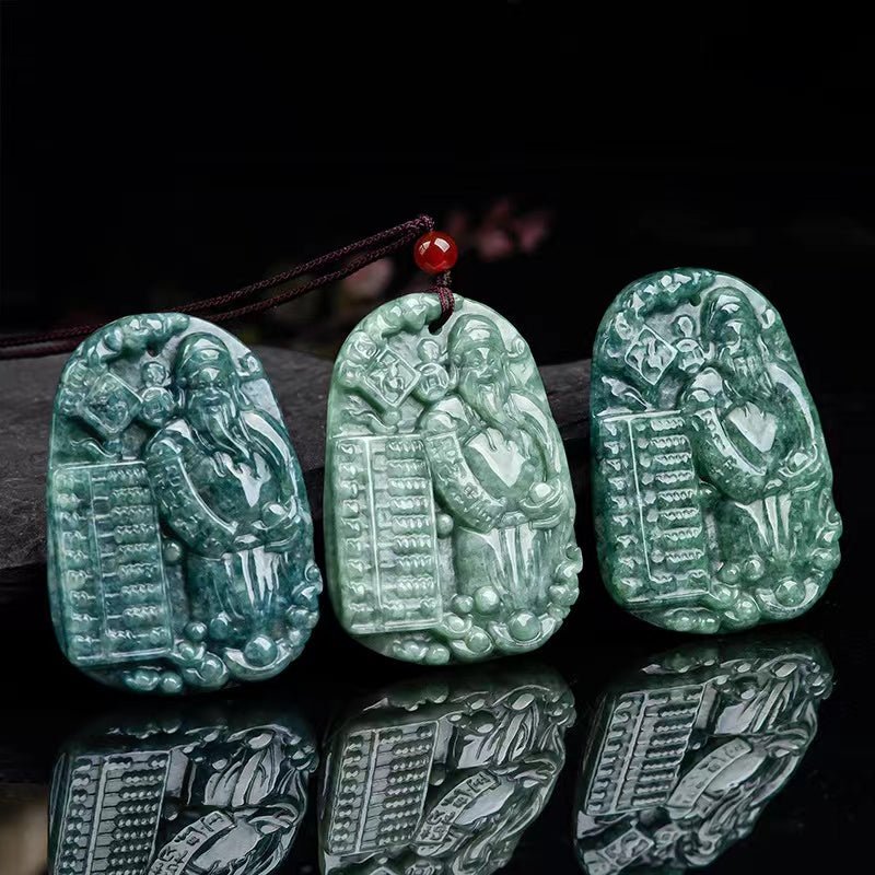 God Of Wealth Jade Pendant-Fengshui Abacus - FengshuiGallary