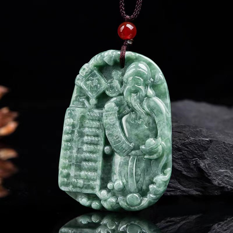 God Of Wealth Jade Pendant-Fengshui Abacus - FengshuiGallary