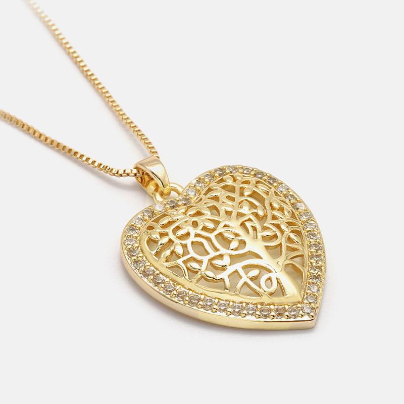Gold Diamond Tree Of Life Healing Pendant Necklace - FengshuiGallary
