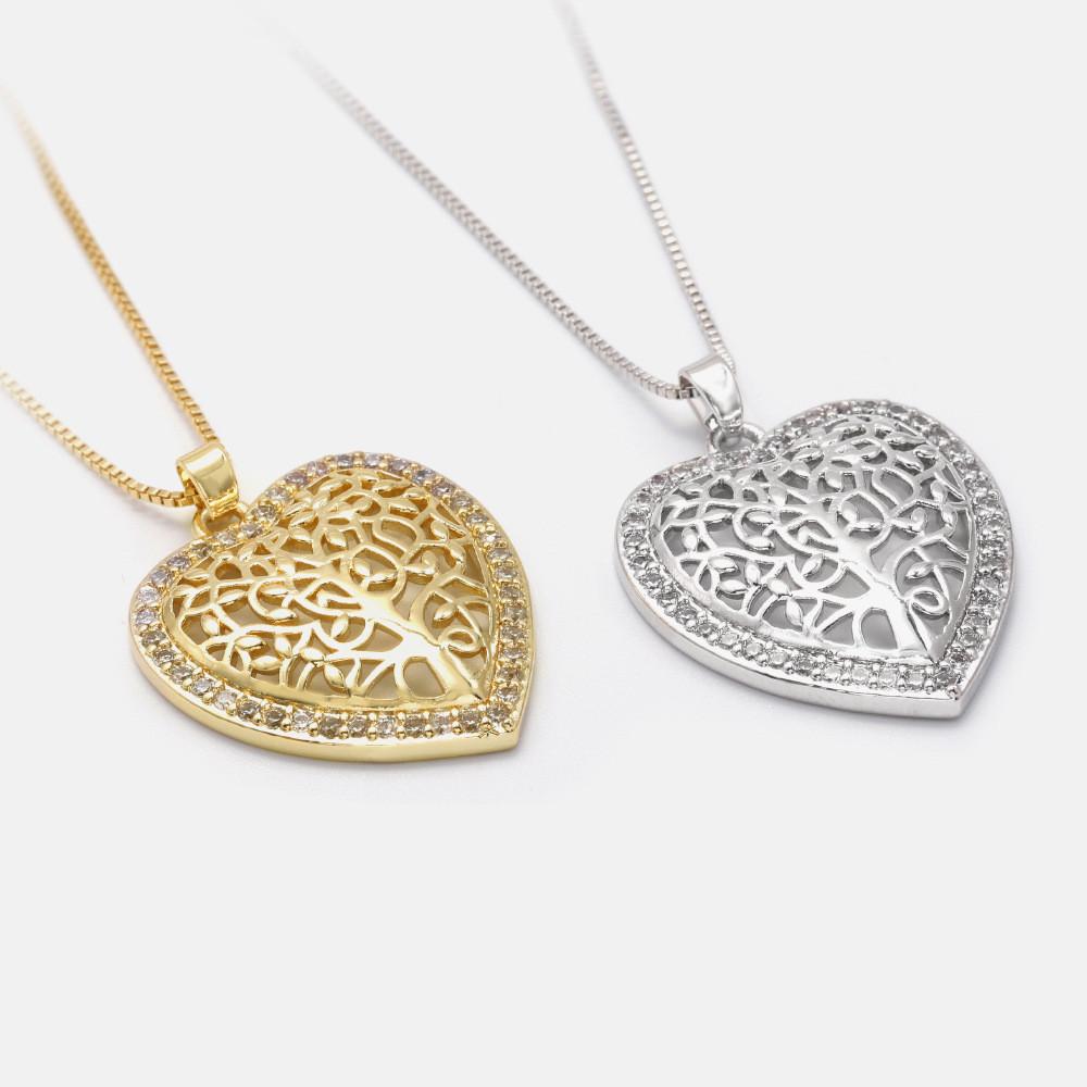 Gold Diamond Tree Of Life Healing Pendant Necklace - FengshuiGallary