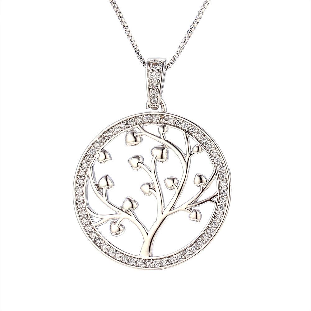 Gold Diamond Tree Of Life Protection Pendant Necklace - FengshuiGallary