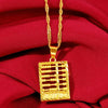 Gold Feng Shui Chinese Abacus Lucky Pendant - FengshuiGallary