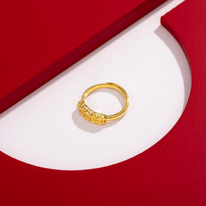 Gold Feng Shui Coin Wealth Ring - FengshuiGallary