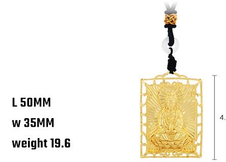 Gold Guanyin Buddha Protection Pendant - FengshuiGallary