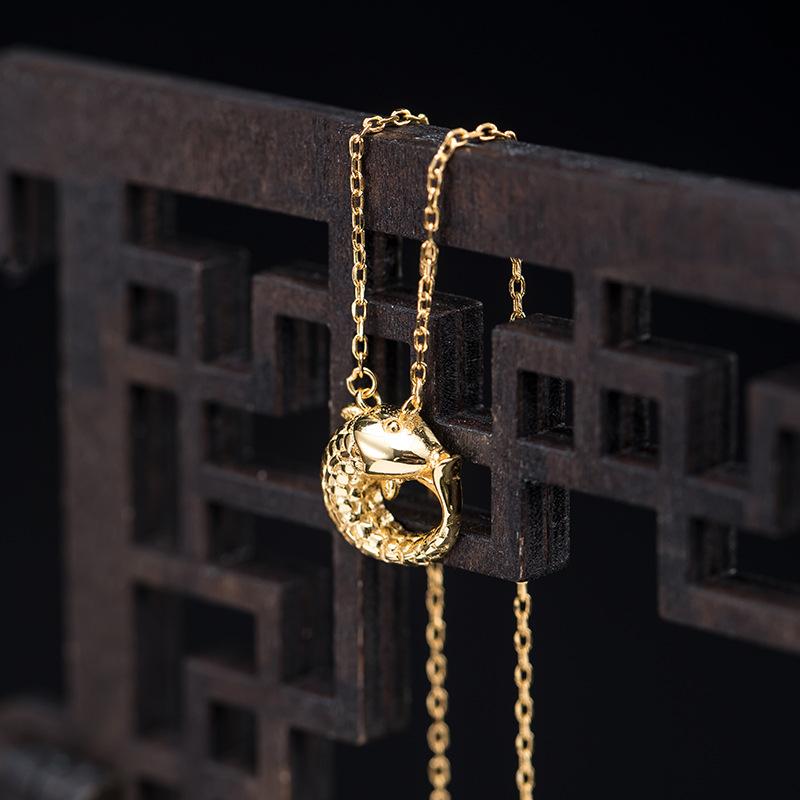 Gold Koi Fish Wealth Pendant Necklace 2021 New Year Style - FengshuiGallary