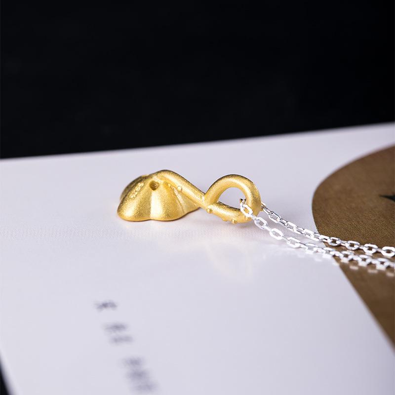 Gold Lotus Cubic Zirconia Wealth Pendant 925 Silver Bracelet - FengshuiGallary