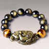 Gold Obsidian Pixiu Tiger Eye Beads Protection Bracelet - FengshuiGallary