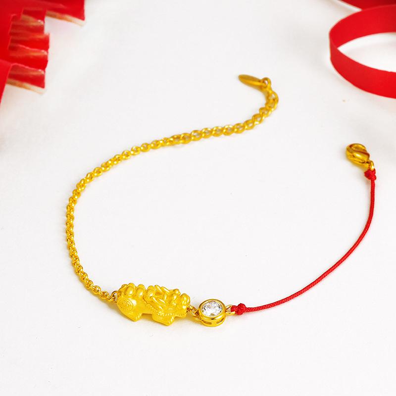 Gold Pi Xiu Diamond Wealth Feng Shui Bracelet - FengshuiGallary