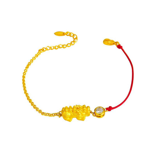 Gold Pi Xiu Diamond Wealth Feng Shui Bracelet - FengshuiGallary