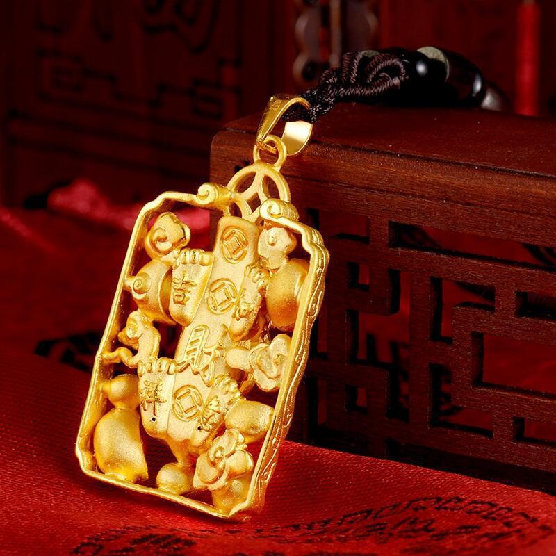 Gold Pixiu Feng Shui Coin Lucky Pendant - FengshuiGallary