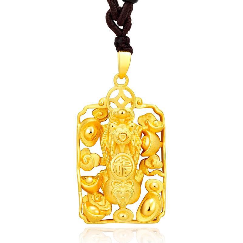 Gold Pixiu Feng Shui Coin Lucky Pendant - FengshuiGallary