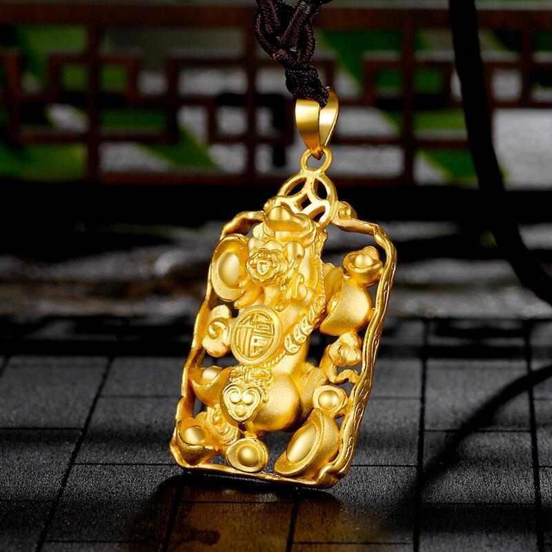 Gold Pixiu Feng Shui Coin Lucky Pendant - FengshuiGallary